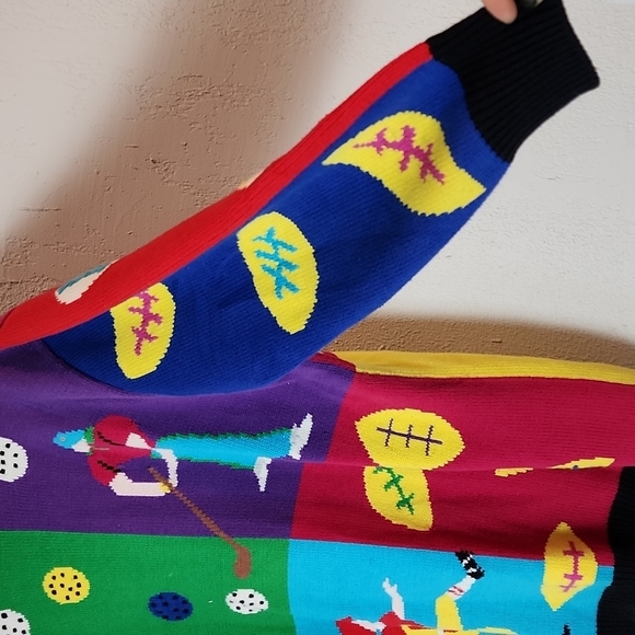 Jack B Quick Vintage sports sweater cardigan, sz L - Picture 6 of 12